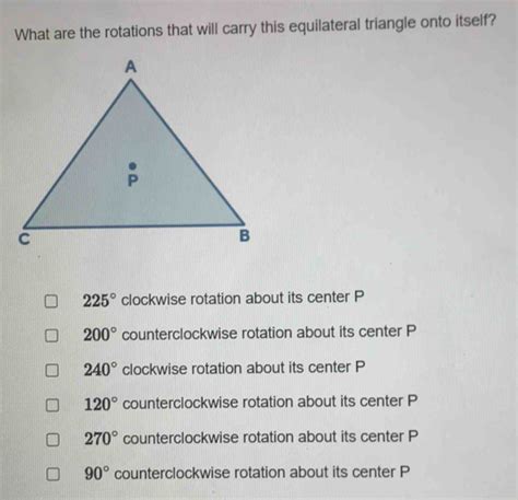 Solved What Are The Rotations That Will Carry This Equilateral