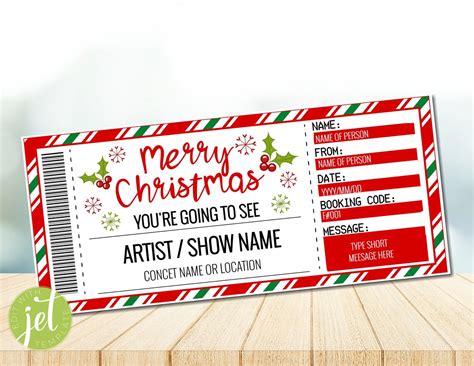 EDITABLE Christmas Concert Ticket Template Surprise Show - Etsy