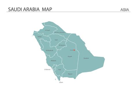 Ilustra O Vetorial De Mapa Da Ar Bia Saudita O Mapa Tem Todas As