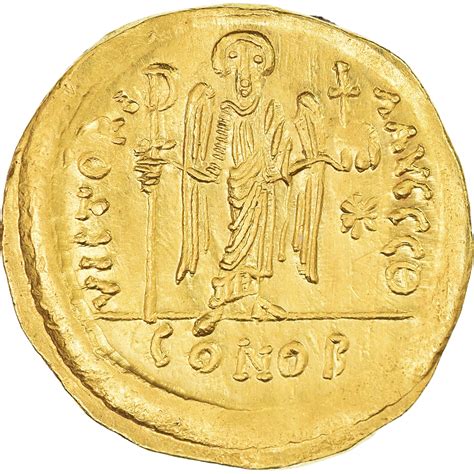 Coin Justinian I Solidus Ad Constantinople Gold