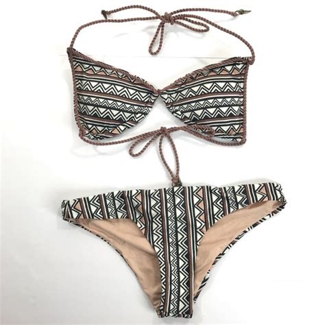 Dolce Vita Swim New Dolce Vita Bikini Set Stripe Zig Zag Swimsuit