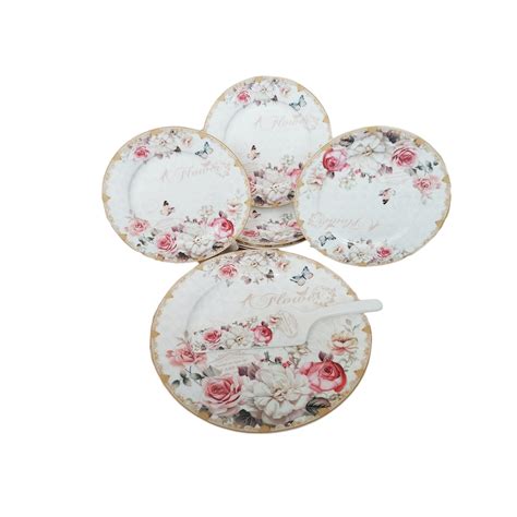 Set Tort Piese Shabby Chic Floral Multicolor Cm Emag Ro