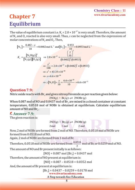 Ncert Solutions For Class Chemistry Chapter Equilibrium