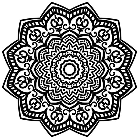 Flower Mandala Vintage Decorative Elements Oriental Pattern Vector Illustration Coloring