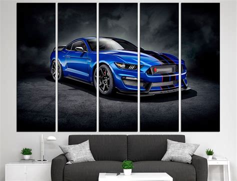 Ford Mustang Canvas Shelby Gt350 Ford Mustang Poster Car Etsy