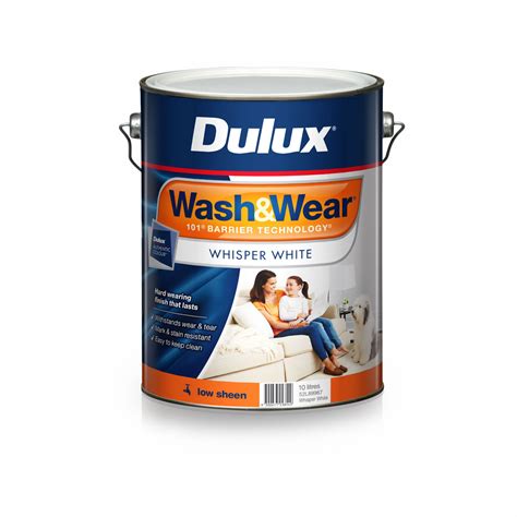 Dulux Washandwear 10l Low Sheen Whisper White Paint Bunnings Australia