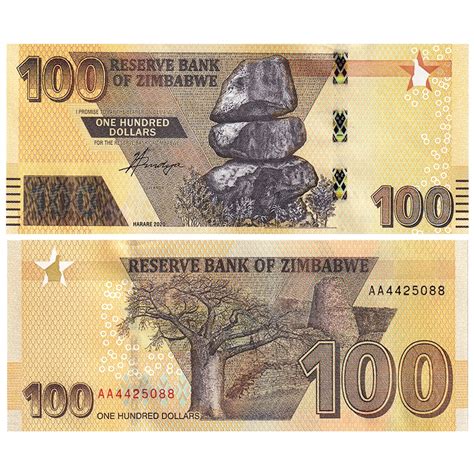 Zimbabwe 100 Dollars 2020 2021 P 106 UNC Original Banknote For