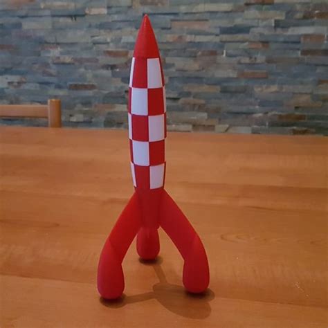 Impression 3D Fusée Tintin Tintin Rocket Fabriqué avec une