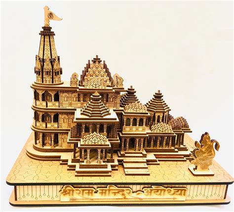 Buy Goldgiftideas Wood Ayodhya Ram Mandir Temple For Office