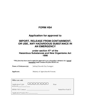 Fillable Online Epa Govt Form Hs Application For Approval To Import