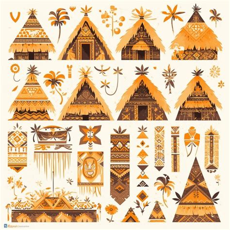 Filipino Nipa hut patterns with traditional house elements | Premium AI ...