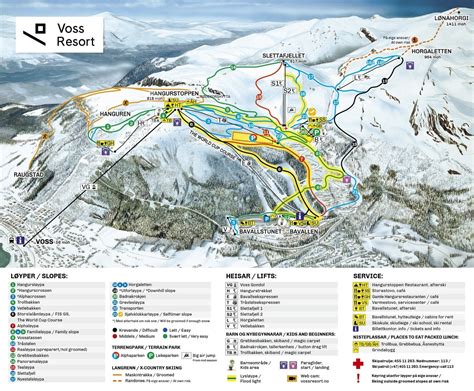 Ski Resort Map Voss Resort Voss Resort