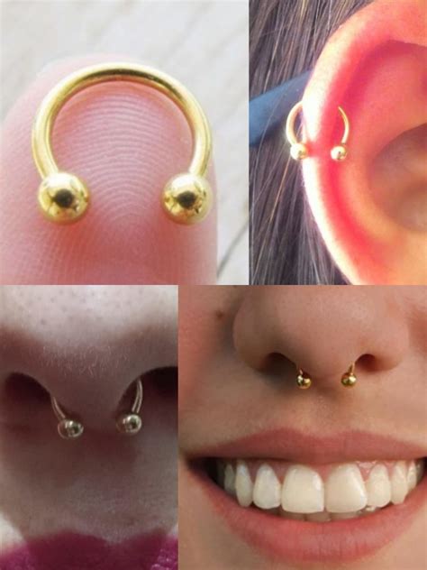 Piercing Ferradura Bolinha Orelha Boca Septo A O Cir Rgico Elo