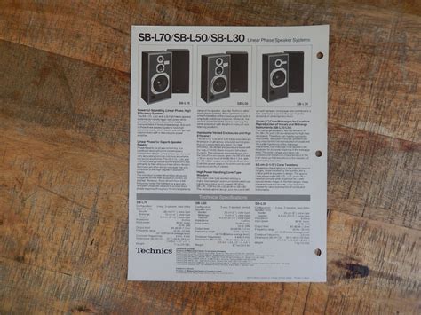 Original Technics SB L70 L50 L30 Speakers Dealer Brochure Dealer