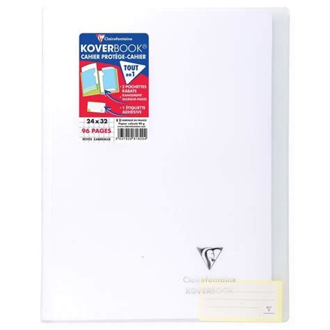 CLAIREFONTAINE Koverbook Cahier Piqure 96 Pages Avec Rabats 240 X 320