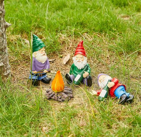 Extra Large Drunk Garden Gnomes Figurines Set Of 4 Funny Dwarf Kno