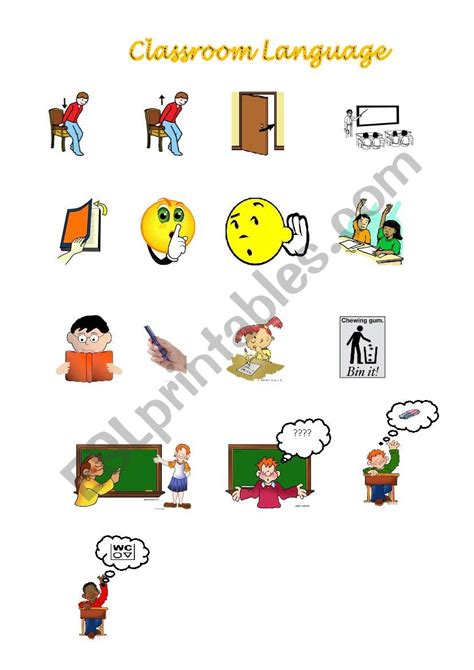 Classroom Language Esl Worksheet By Sapic