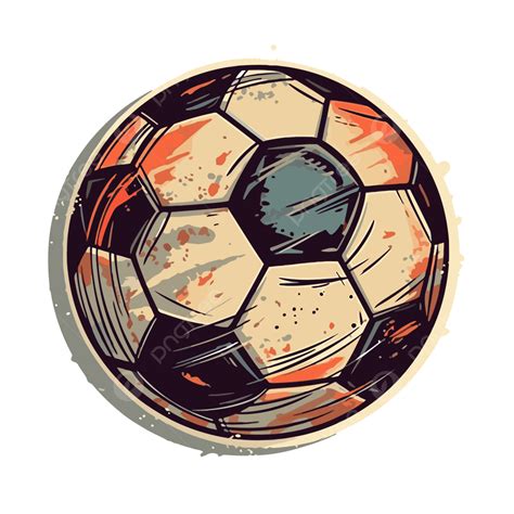 Bola De Futebol Em Estilo Vintage Em Fundo Cinza Clipart Vetor Png