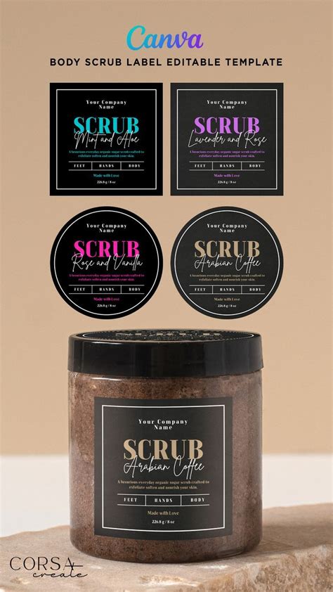 Printable Bath Body Scrub Label Sugar Scrub Label Editable Template At Canva Artofit