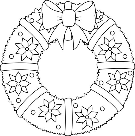 Guirlanda De Natal Para Colorir - guirlanda de natal isolada para colorir para crianças 8822933 Vetor no ...