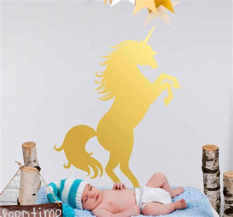 Sticker Mural Cin Ma Licorne Dor E Tenstickers