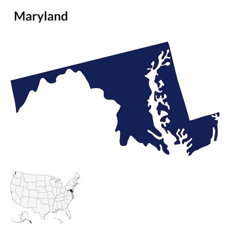 El Mapa Del Estado De Maryland En Estados Unidos Vector Premium