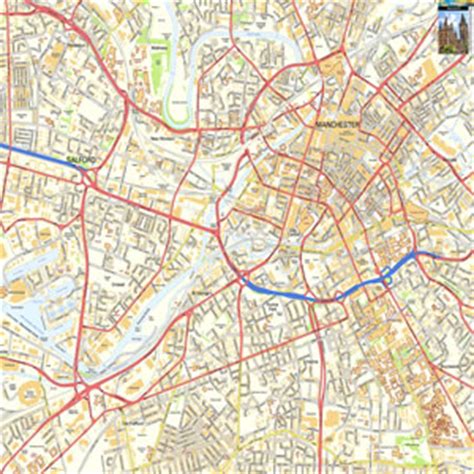 Manchester Offline Street Map, including GMex, Arndale Shopping, Piccadilly Station, Victoria ...