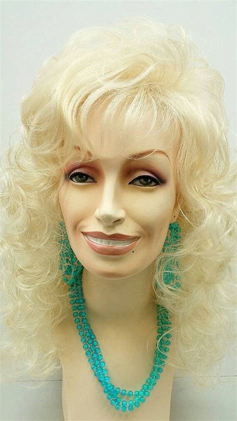 Long 18 inch Blonde Curly Dolly Parton Style Wig. Stage Wig.