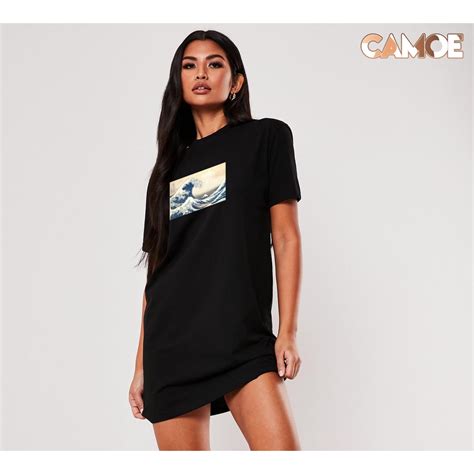 Jual Kaos Tshirt Dress Camoe The Great Wave Off Kanagawa Shopee Indonesia