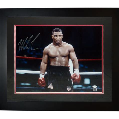 Mike Tyson Autographed Boxing Horizontal Deluxe Framed 16x20 Photo