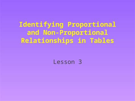 Pptx Identifying Proportional And Non Proportional Relationships In