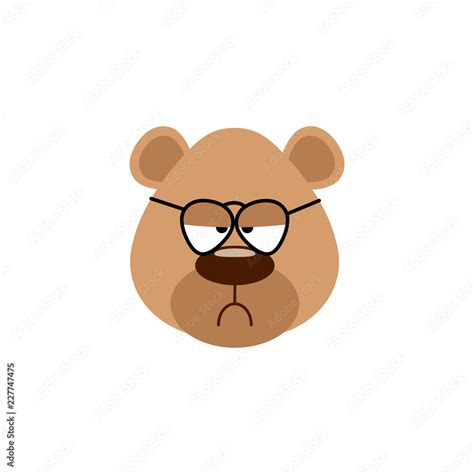 angry cartoon bear with glasses. vector illustration Stock Vector | Adobe Stock