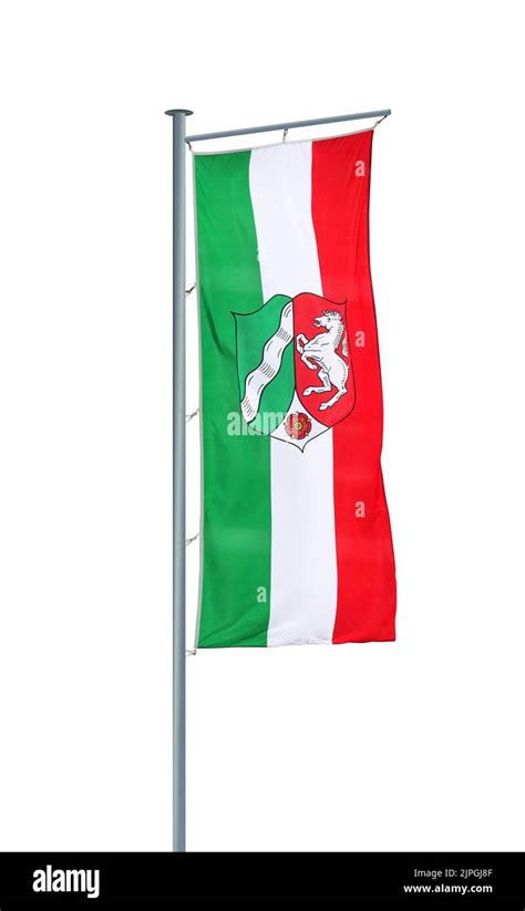 Flagge Und Wappen Von Nordrhein Westfalen Ausgeschnittene Stockfotos