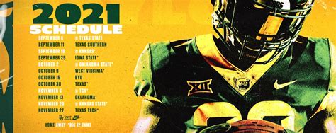 Baylor releases 2021 football schedule, features seven home games