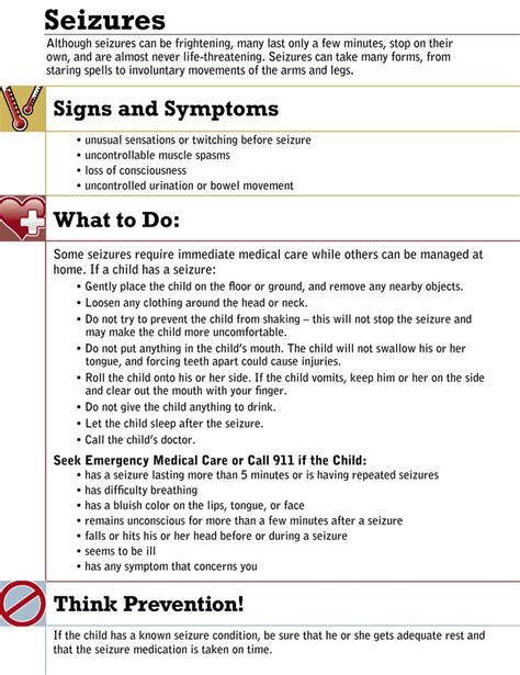 First Aid Seizures Seizures Nursing Nursing Notes School Nurse Office