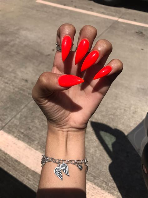 Pin By Madison On Nails Red Stiletto Nails Nails Fabulous Nails