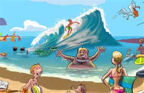 Cartoon Beach Scenery