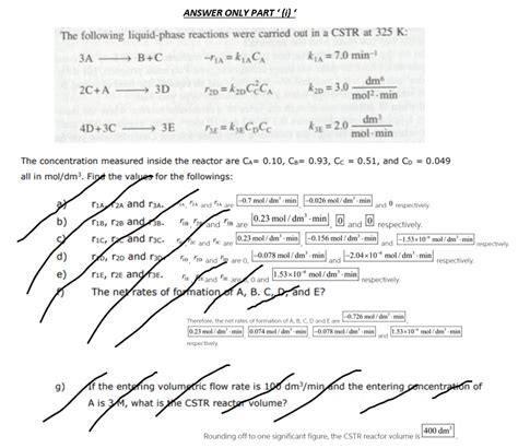 Solved Answer Only Part I The Following Liquid Phase Chegg