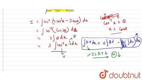 Evaluate The Following Integrals `intcos 14x3 3xdx` Youtube