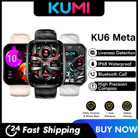 World Premiere KUMI KU6 Meta Smart Watch 1 96 100 Exquisite Dial With