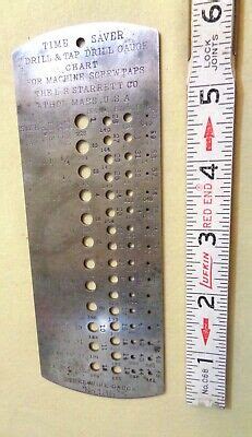 Antique C Starrett No Time Saver Tap Drill Gauge Machinist