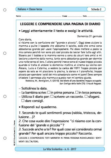 Leggere E Comprendere Una Pagina Di Diario Giunti Scuola