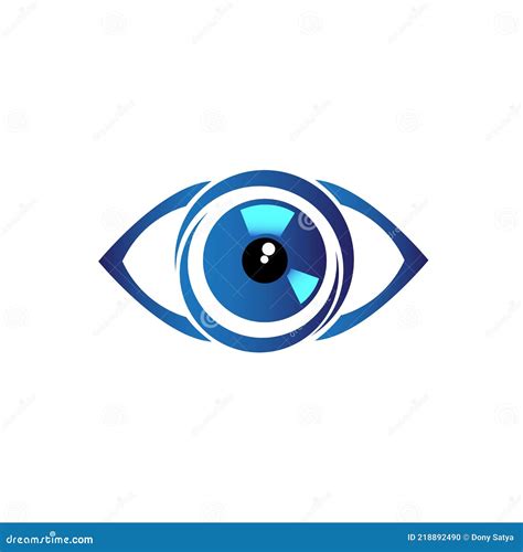 Blue Eye Logo Template Design Vector In Isolated White Background Stock