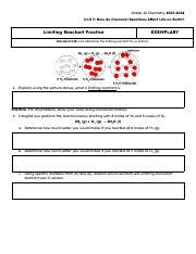 Understanding Limiting Reactants In Chemistry Reactions Course Hero