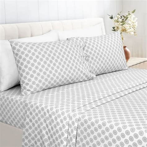 Sleepdown 100% Cotton Full Size Bed Sheets Set with Deep Pockets, Cozy ...