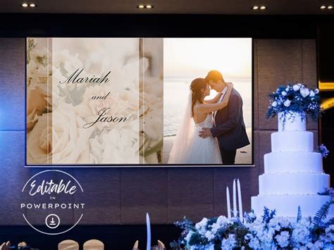 Wedding Slideshow Powerpoint Template, Instant Download Editable ...