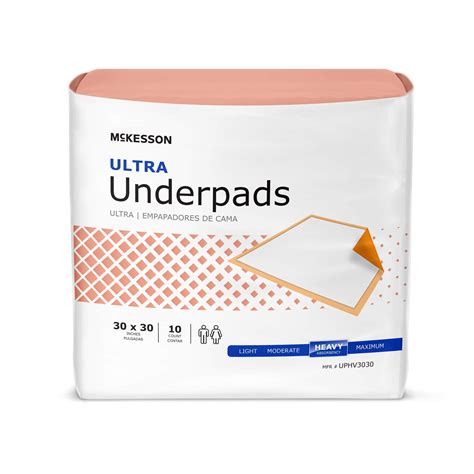 Mckesson Ultra Underpads Incontinence Bed Pads 30 X 30