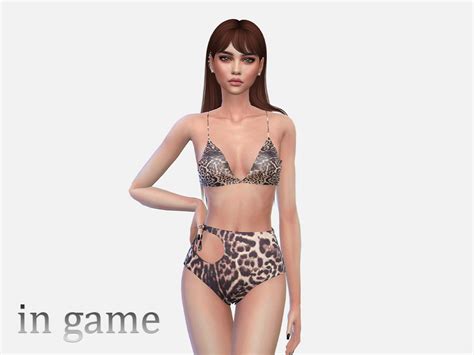 The Sims Resource Leopard Patterned Bikini Top