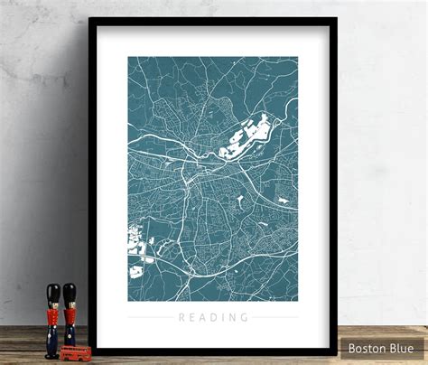 Reading Map City Street Map of Reading England Art Print | Etsy