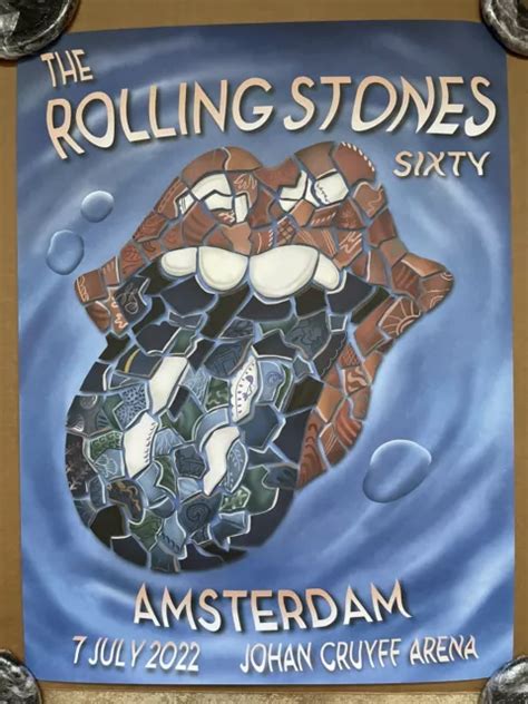 Rolling Stones Amsterdam Official Lithograph Poster Sixty Tour 2022 Holland Eur 18000 Picclick Fr